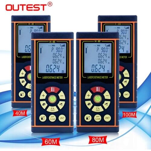 OUTEST laser distance meter range finder laser tape measure laser ruler trena tape with electronic level 40M 60M 80M 100M