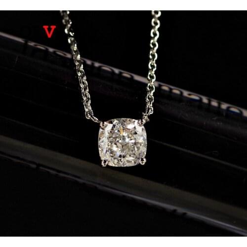OEVAS Classic 925 Sterling Silver Created Moissanite Gemstone Wedding Engagement Party Pendent Necklace Fine Jewelry Wholesale
