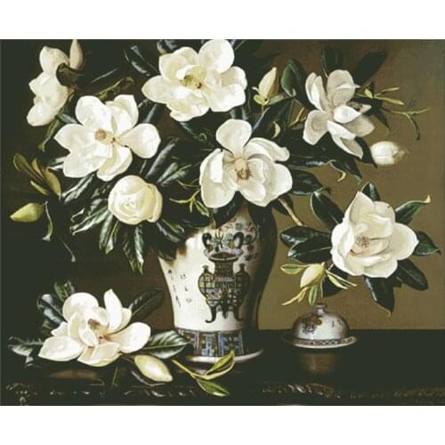 Gardenia cross stitch package big bloom 18ct 14ct 11ct cloth cotton thread embroidery DIY handmade needlework