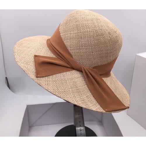 Bucket hats edition Taiwan female eaves fisherman hat treasure grass bowknot basin shade sunscreen cap elegant hat on holiday
