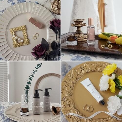 Tray Photo Props Ins Wind Desktop Storage Small Ornaments Retro Gourmet Cake Shooting Background Props