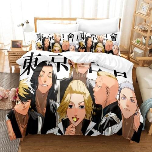 Tokyo Revenger Anime Bedding Set 3d Duvet Cover Sets Comforter Bed Linen Twin Queen King Single Size Fashion Luxury Cartoon Gift