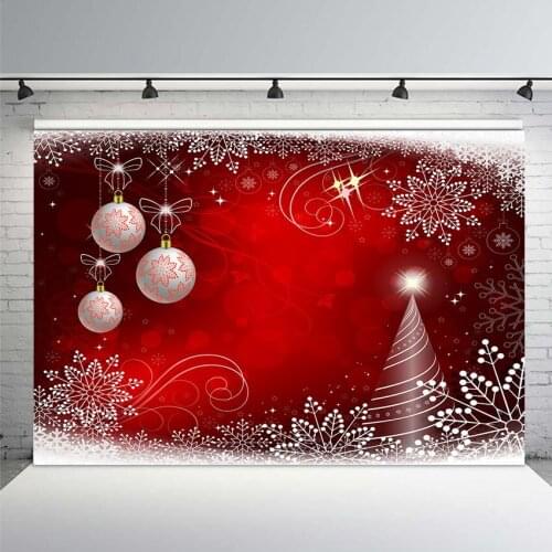 Christmas Tree White Snow Photography Backdrops New Year Decorations Xmas Snowflake Photo Studio Background Brick Fireplace