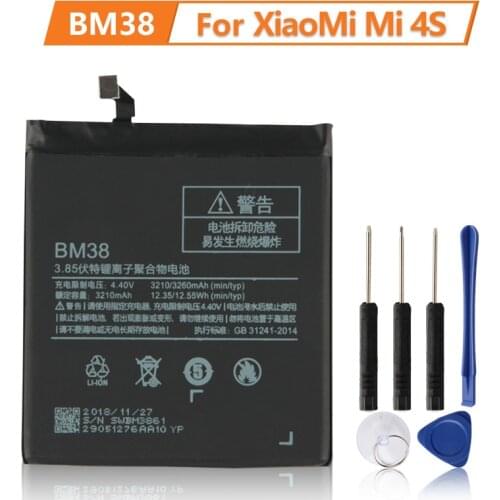 XiaoMi Original Replacement Battery BM38 For Xiaomi Mi 4S M4s 100% New Authentic Phone Battery 3260mAh