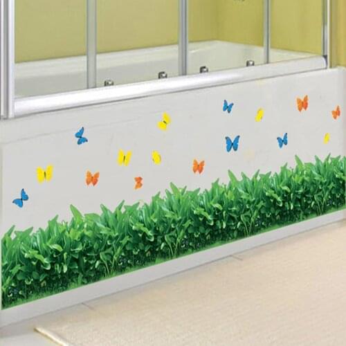 Fresh Grass Butterfly Wall Decals Window Glass Decoration Removable Vinyl Mural art Sticker Posters