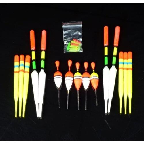 Htdob 15pcs/set Vertical Buoy Sea Fishing Floats Assorted Size for Most Type of Angling with Attachment Rubbers Fishing Lures