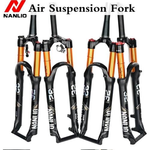 NANLIO Mountain Bike Suspension Air Front Fork 26/27.5/29 Er Magnesium Alloy Pneumatic Lockable Front Fork Shoulder Control