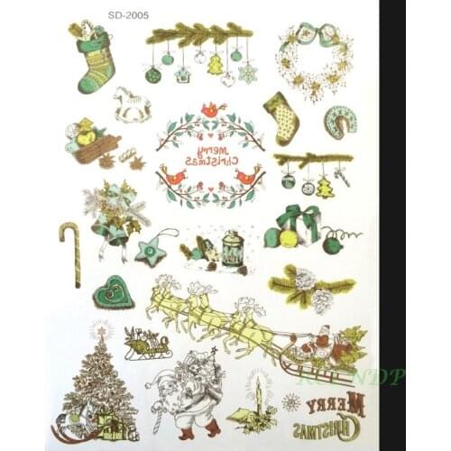 Waterproof Temporary Tattoo sticker Christmas Tree star sock hobbyhorse bell pine nut tatto flash tatoo fake tattoo for kid