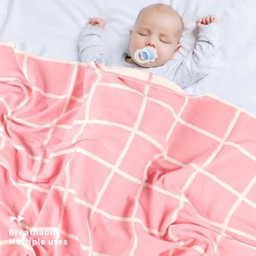 Infant Baby Boy Girl Grid Knit Blanket New 2020 Spring Autumn Newborn Baby Quilt Boys Girls Hold Blanket
