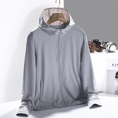 Fishing Sun Protection Jacket Ice Silk Waterproof Coats With Cap Outdoor Hiking Camping Breathable Softshell Thin Clothes X511G