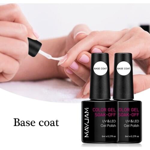 2pcs Gel Nail Polish Base and Top Coat for Gel Polish Soak off Reinforce 8ml Semi-permanent Varnish Matte Top for Nails Primer