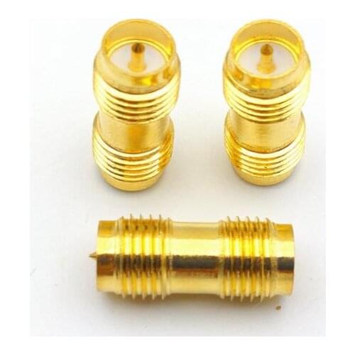 20pcs-100pcs gold RF SMA adapter RP-SMA female to RP-SMA female connector straight RF adapter