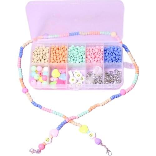 Glass Beads DIY Jewelry Making Round 10 Grids Accessories Combination Set Jewelry Making with Elastic Wire