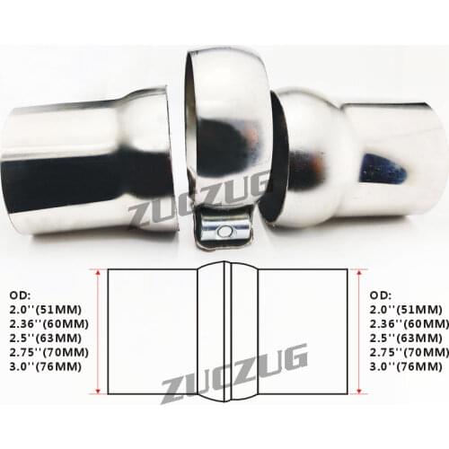 Car Accessories SWIVEL EXHAUST CLAMP SS Joint Universal Muffler Adjustment Adapter Pipe