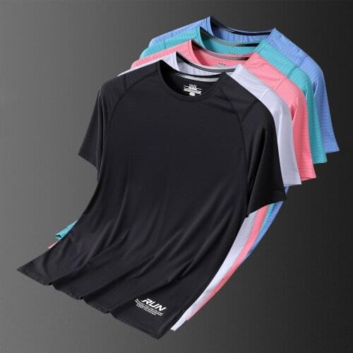 Quick Drying Mens Running T-Shirts Gym Fitness Workout Jogging Sports Short Sleeve Compression Breathable Leisure Sports Shirt