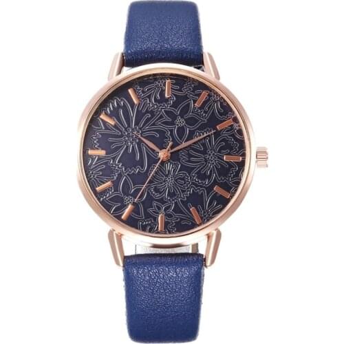 Ladies Student watch Fashion Creative Embossed Flowers Quartz Wrist Watch Luxury Female Stainless Steel watch Relogio Feminino
