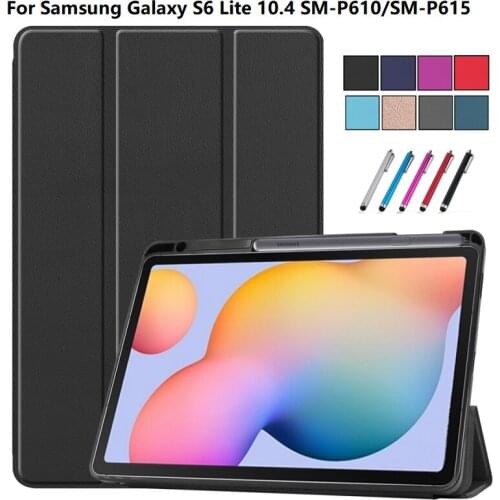 For Samsung Galaxy Tab S6 Lite Case with Pencil Holder SM-P610 SM-P615 Cover for Funda Samsung Tab S6 Lite Auto Sleep Wake Up