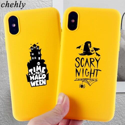 Happy Halloween Phone Case for iPhone X XR XS Max 8 7 6S Plus Pumpkin Cases Soft Silicone Fitted Mobile Phone Accessories Covers