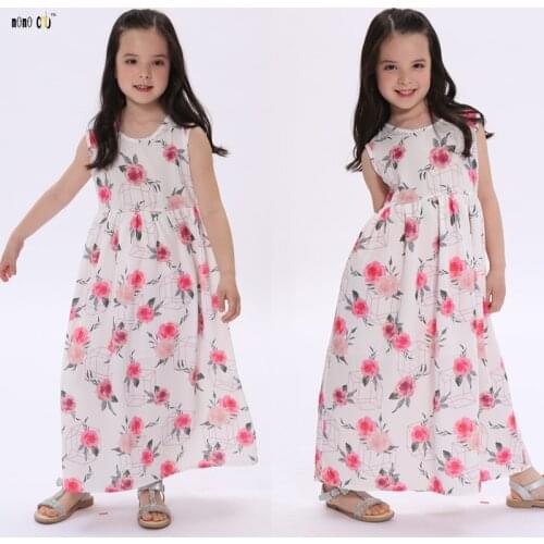 Children Flower Dresses For Girls Summer Kids Clothes Sleeveless Floral Printed Princess Dress Girl Clothing 3 4 5 6 7 8 Years