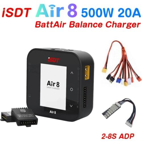 ISDT Q8 BattGo 500W 20A High Power Battery Balance Charger Discharger With Adapter Safe Bag Charging Board For 1-8S Lipo Battery