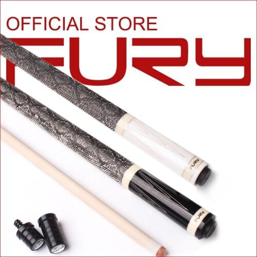 Fury pool cue stick kit billiard maple shaft snake laser carving skin pattern Leather grip 4.82'length kamui tip super stability