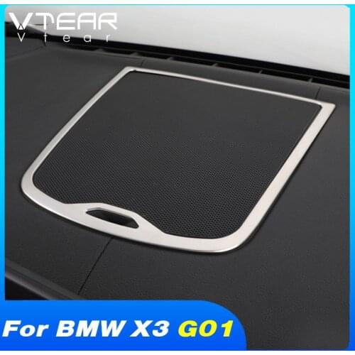 Vtear Dashboard Speaker Cover Car Styling Front Panel Sound Trim Interior Decoration Accessories Parts For BMW X3 G01 2018-2021