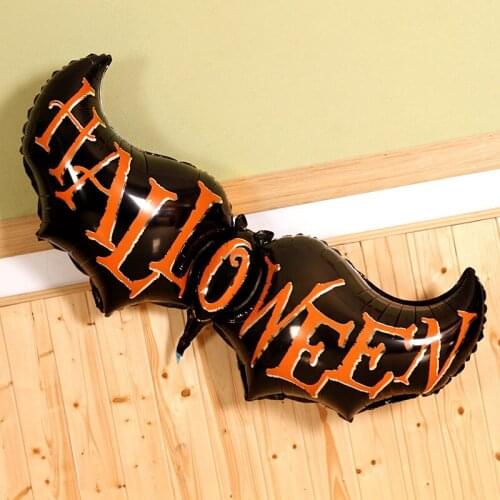 Bat Wing Orange Halloween Letters Party Helium Foil Balloon Decoration Horror Black Vampire Wing Halloween Party Balloon JL0089