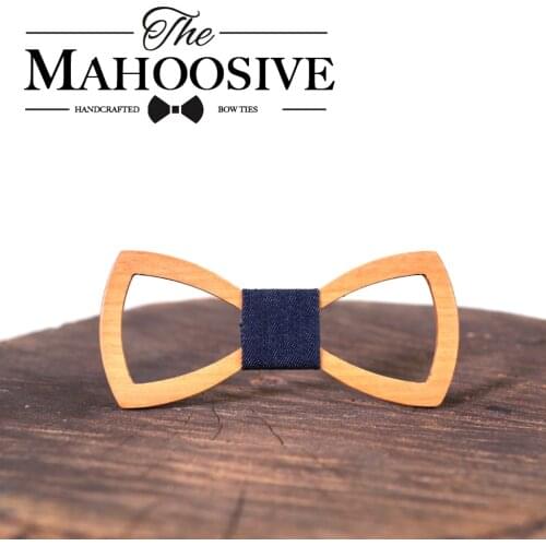 Mahoosive Father Kids Children bow tie Necktie Wood Tie Gravatas Corbatas Butterfly Cravat Wooden Mens Bow Ties Combo