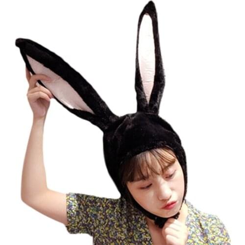 Halloween Cute Plush Rabbit Hat Long Bunny Ears Hood Earflap Headgear Cap Head Warmer Cosplay Costume Party Photo Props