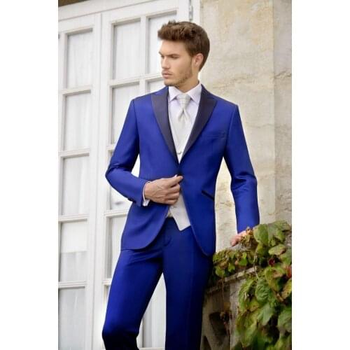 Mens Suits Groom Tuxedos Groomsmen Wedding Party Dinner Best Man Suits Blazer Custom Made (Jacket+Pants+Vest+Tie) NO:728