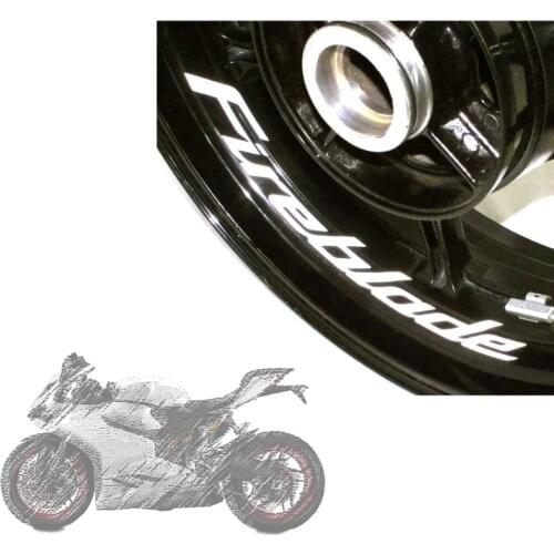 A set of 8pcs high quality motorcycle wheel decals waterproof Reflective stickers rim stripes For HONDA FIREBLADE