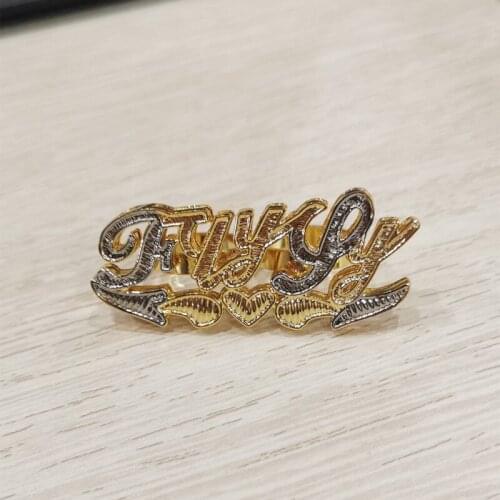 3UMeter 2021 New Double Layer Alloy Ring Personalizd Custom Name Women Jewelry Rings Creative Two Finger Ring Gift