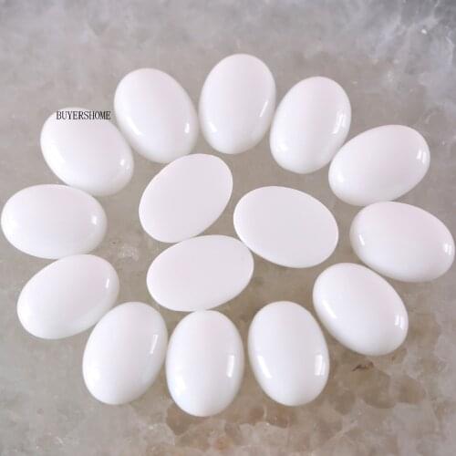 Oval 13x18MM&12x16MM Natural Stone White Porcelain Stone CAB Cabochon For Making Necklace Pendant Bracelets Earrings 10PCS K1584
