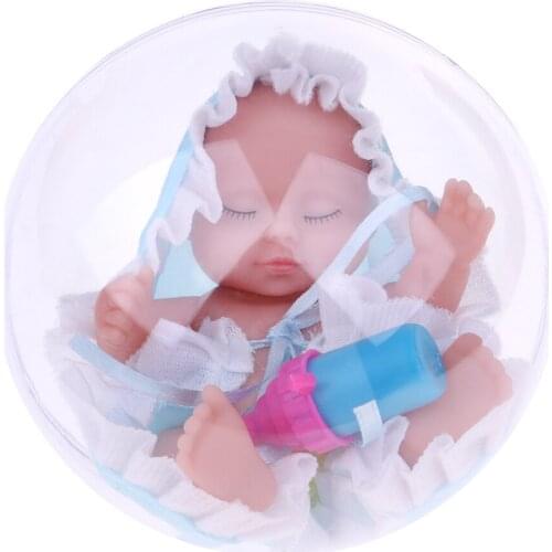 Plastic Ball Doll Beautiful Cute Egg Toy Birthday Gift Min Baby Toys for Kids Sleeping Baby Dolls -Blue