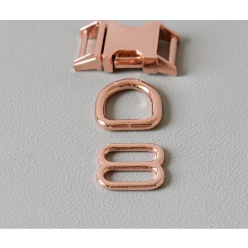 20 Set Rose Gold 5/8Inch(15mm) Side Release Metal Buckles Use On Dog Collar Outdoor Camping Backpack Bag DIY Paracord Hardware