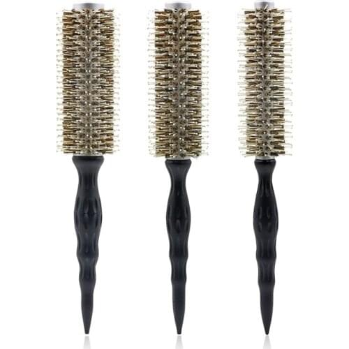 1Pcs Professional Hairdresser Blows The Hair with A Comb Boar Bristle Nylon Brush Ceramic Coated Round Comb Hair Styling Comb