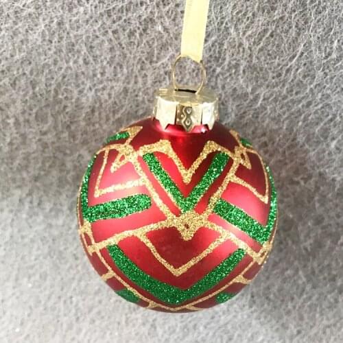 Christmas ornament glass pendant gift foreign trade shopping mall store layout ceiling 6.5cm red painted ball