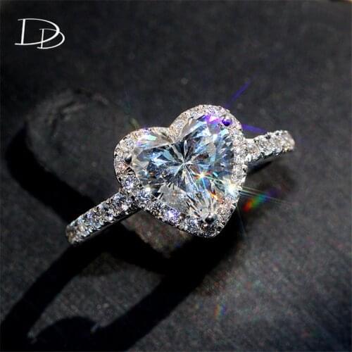 DODO silvery/Pink/Yellow Wedding Band Engagement Heart Shape Rings For Women Accessories Bridal Luxury Jewelry Bagues Dd509