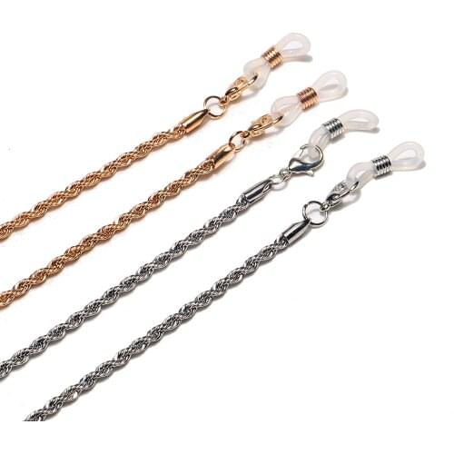 Fashion Reading Glasses Lanyard Metal Twisted Rope Chain Hanging Neck Sunglasses Holder Necklace Eyewear Accessories