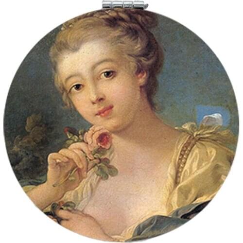 JWEIJIAO fairy cute Famous paintings Tools Accessories leather pocket mirror DIY ART Mirrors Painter masterpiece Mirrors PE30