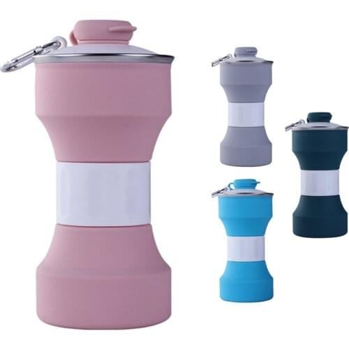 650ML Folding Sports Water Bottle Folding Cup Handy Cup Travel Mini Portable Silicone Water Cup Water Bottle