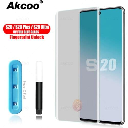 Akcoo UV Full Glue Glass for Samsung Galaxy S20 Plus Screen Protector 2020 edition for Galaxy S20 Utra tempered glass S11 film