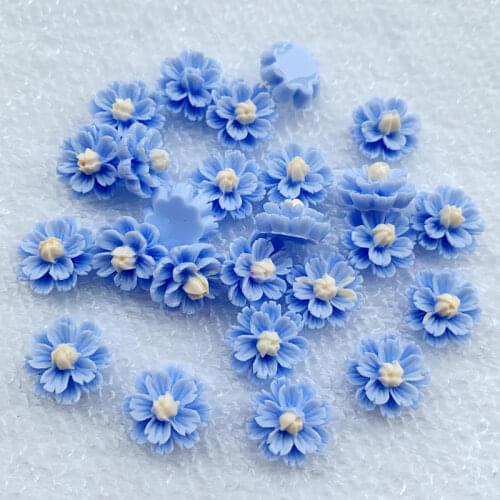 Home Holiday Decoration Resin Cobochon Scrapbook 50Pcs Flower Flatback Cabochon Scrapbook Fit Phone Embellishment 12*13mm -B525