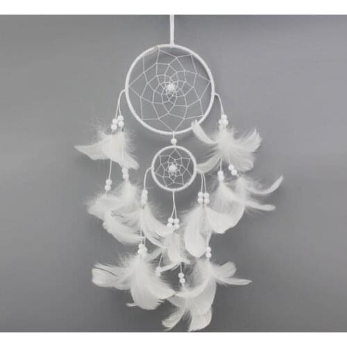 Wind Chimes Handmade Indian Dream Catcher Net With Feathers 35 cm Wall Hanging Dreamcatcher Craft Gift Home Decoration