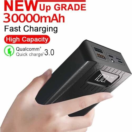 Power Bank 30000mAh Portable Charger LED Typ-c External Battery Power Bank PD Two-way fast charging PoverBank for Android phones