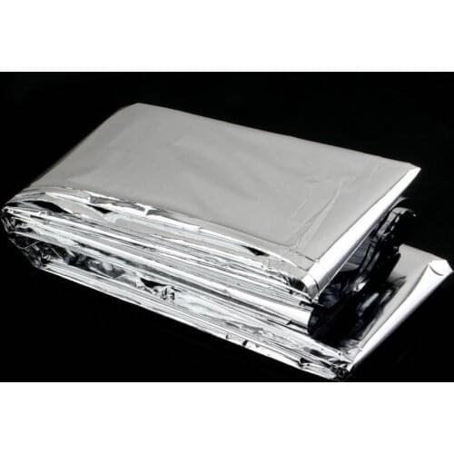 Waterproof Emergency Survival Rescue Blanket Outdoor Military Foil Thermal Space First Aid Silver Rescue Curtain Wholesale