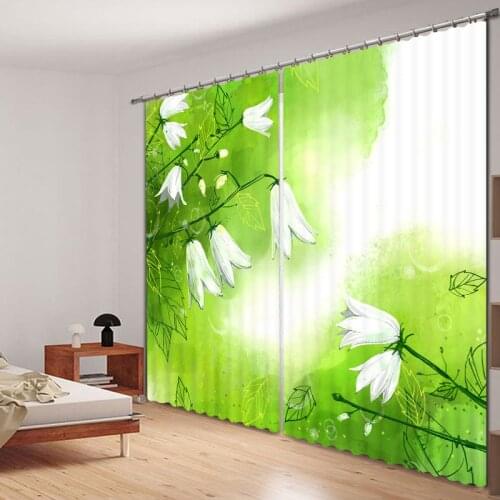 Blackout Fabric Dandelion 3D Window Curtains Drapes For Living room Bed room Hotel Decorative Home Wall Tapestry