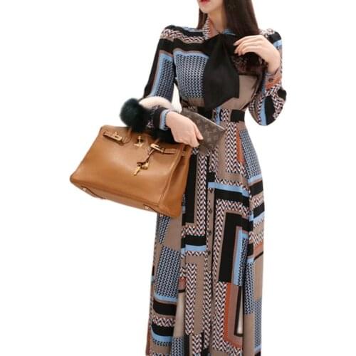 CINESSD Fashion Long Maxi Dresses For Women Office Fomal Evening Party Dress Single Breasted Long Sleeve Lapel Loose Vestidos