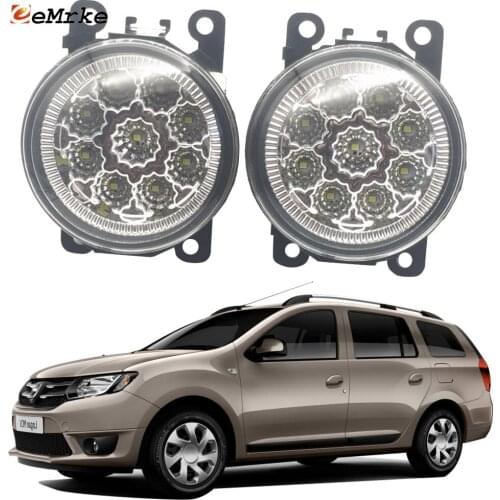 2PCS Car Styling 9-Pieces LED Fog Light Lamp for Dacia Logan MCV 2013 2014 2015 2016 H11 12V Halogen Fog Lights DRL