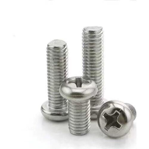 20PCSPhillips Pan Head Machine Screws Stainless Steel Full Thread PK